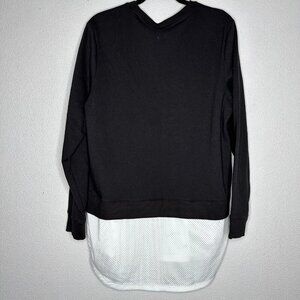Adidas Dual Layer Mesh French Terry Pullover Long Sleeve Sweatshirt Black XL